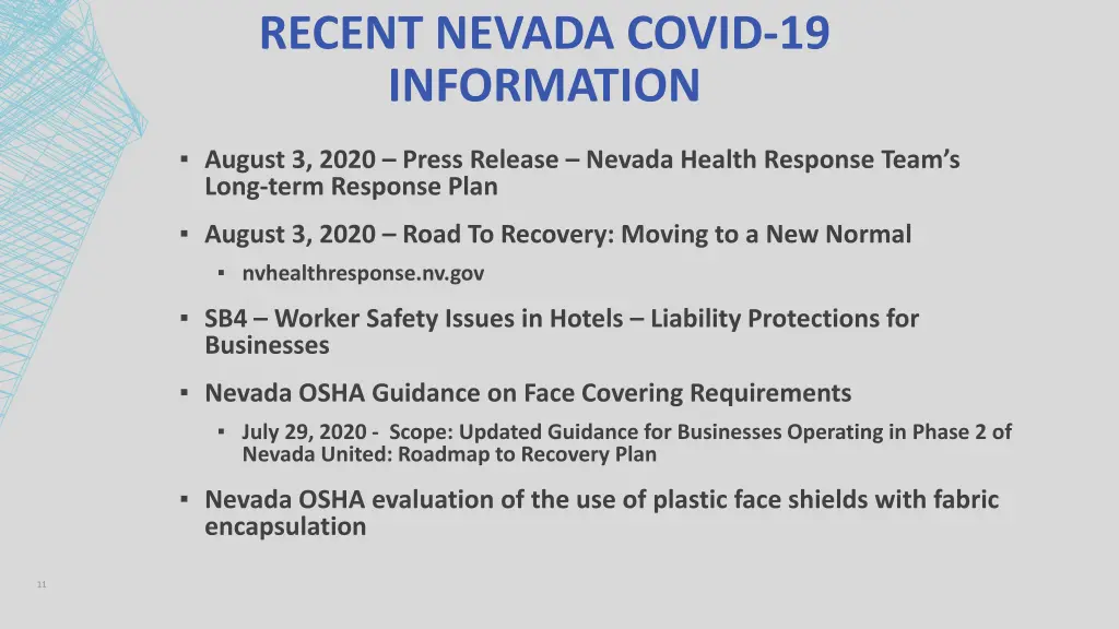 recent nevada covid 19 information
