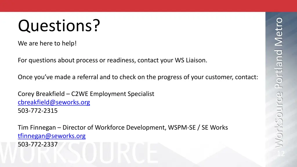 12 worksource portland metro