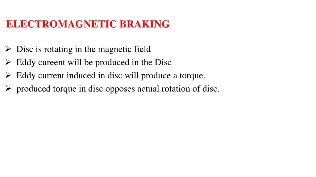 electromagnetic braking
