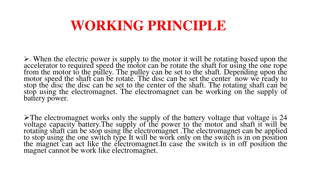 working principle