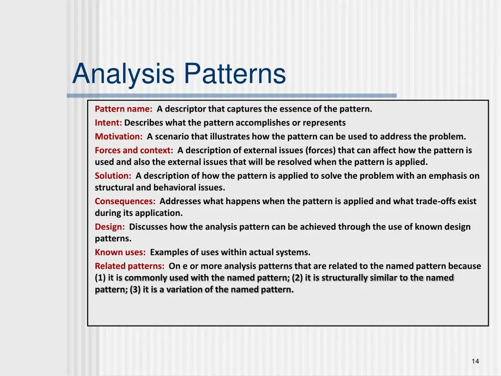 analysis patterns