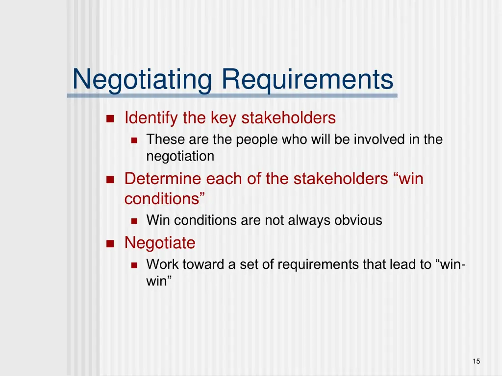 negotiating requirements