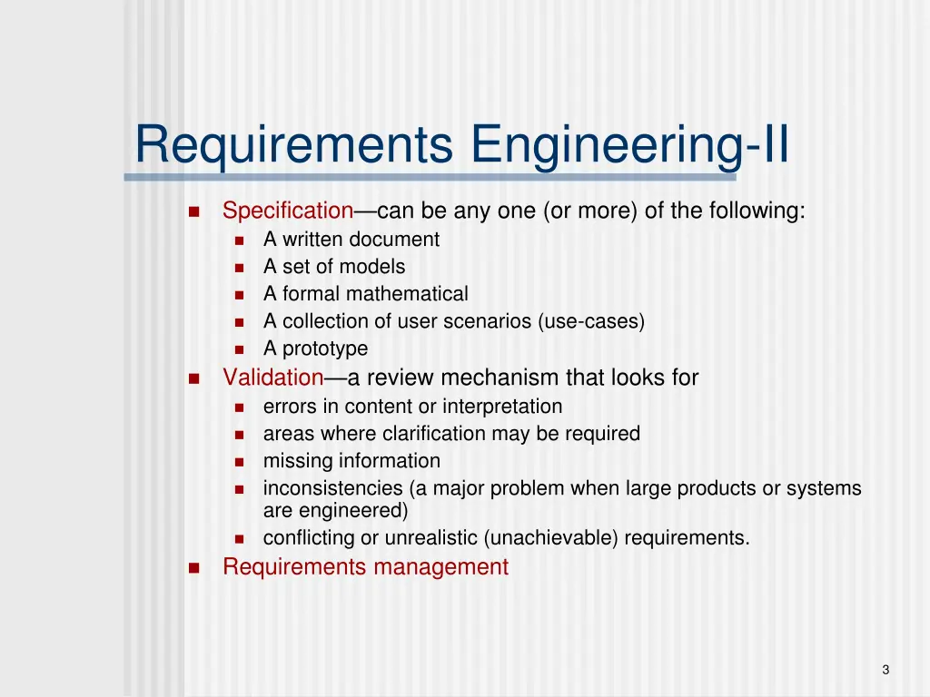 requirements engineering ii