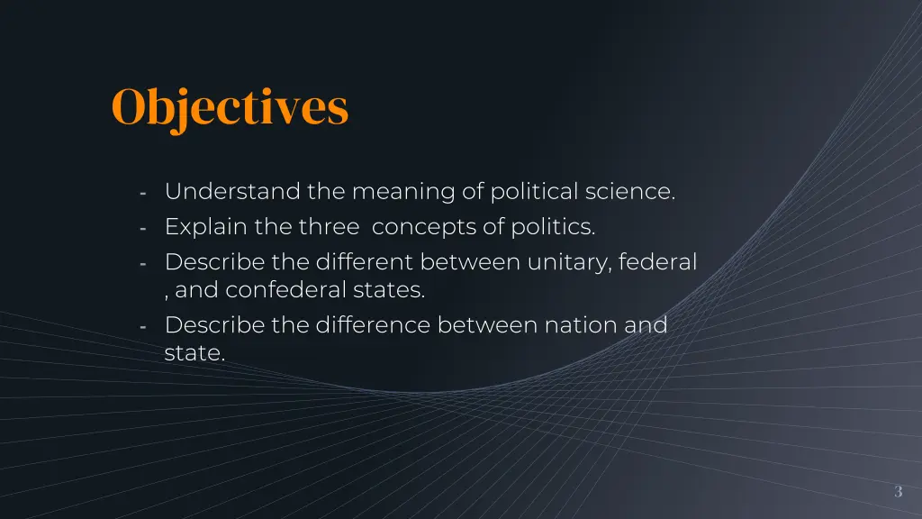 objectives