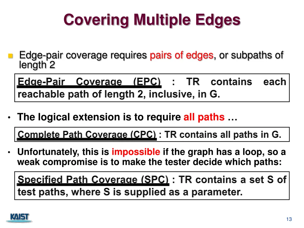 covering multiple edges