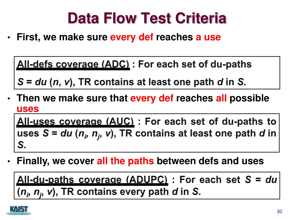 data flow test criteria