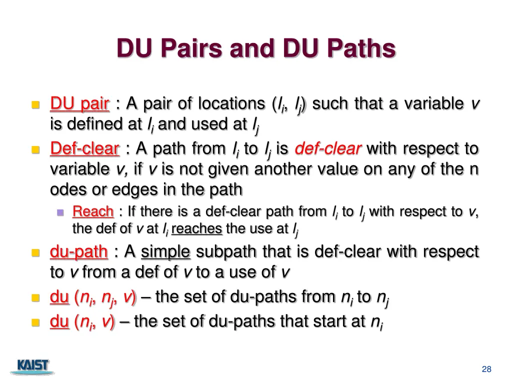 du pairs and du paths
