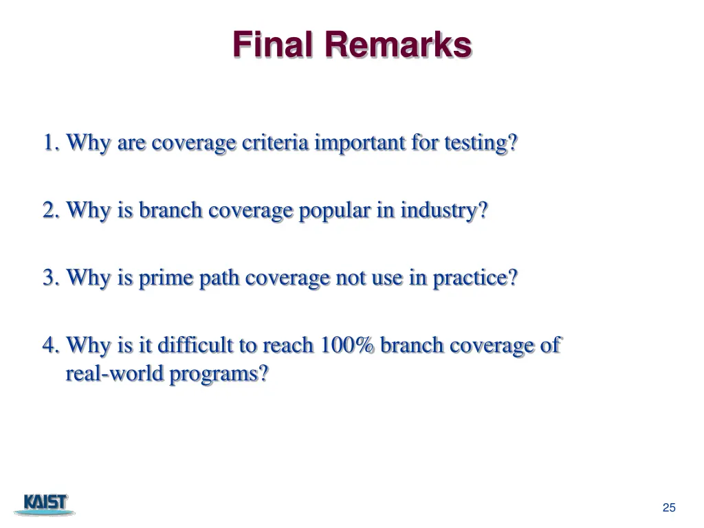 final remarks