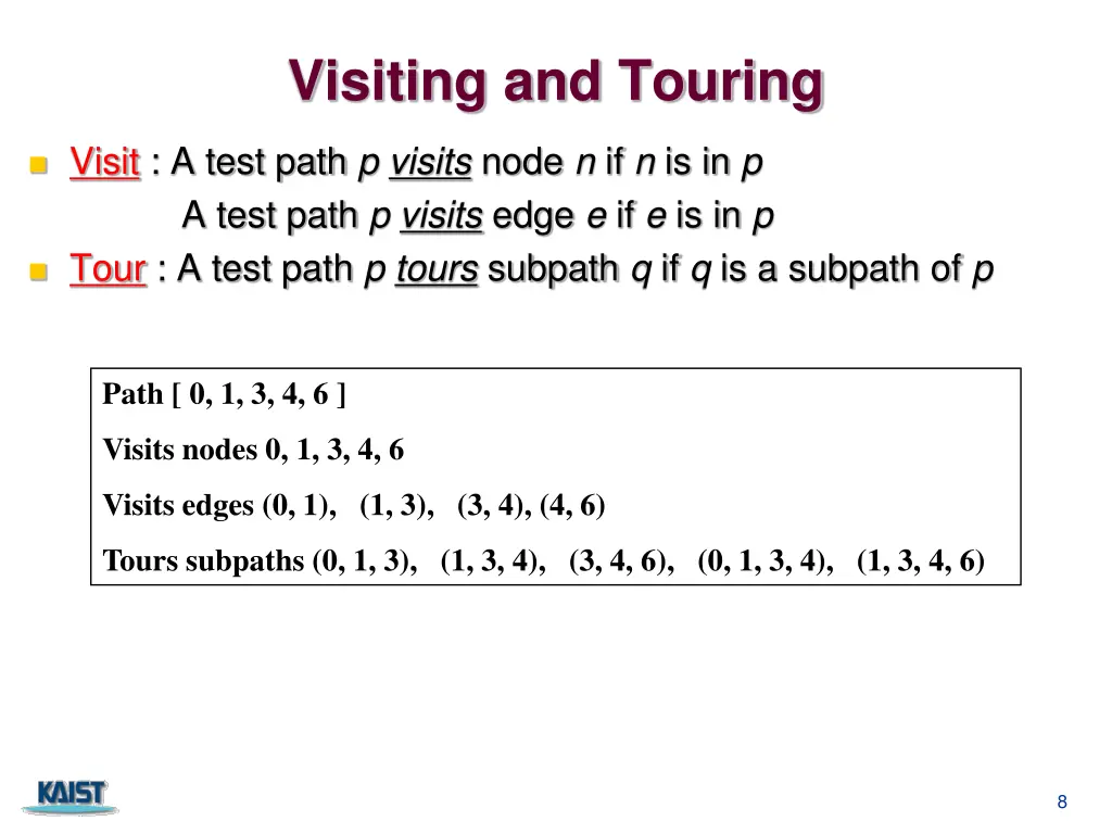 visiting and touring