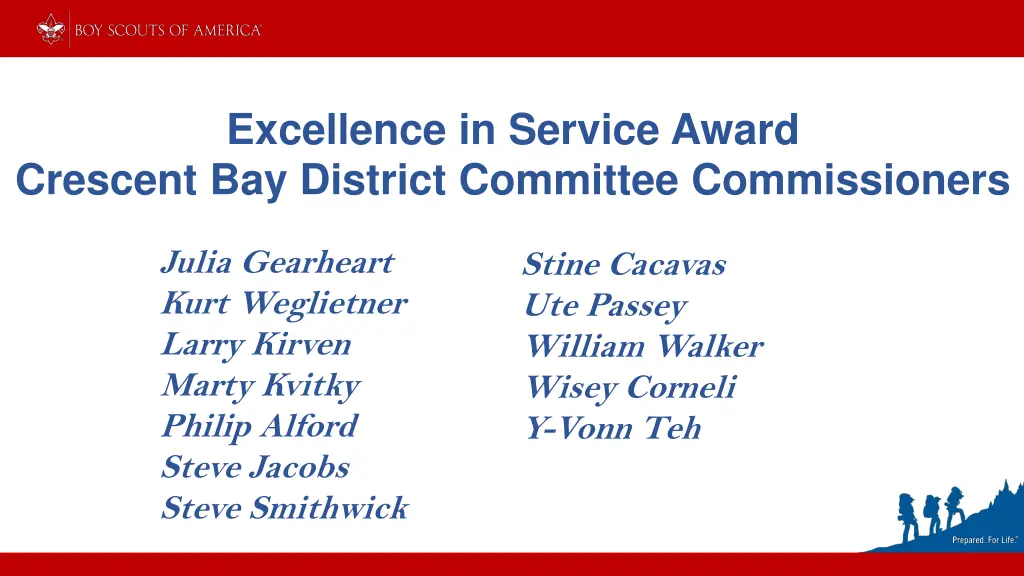 excellence in service award crescent bay district 1