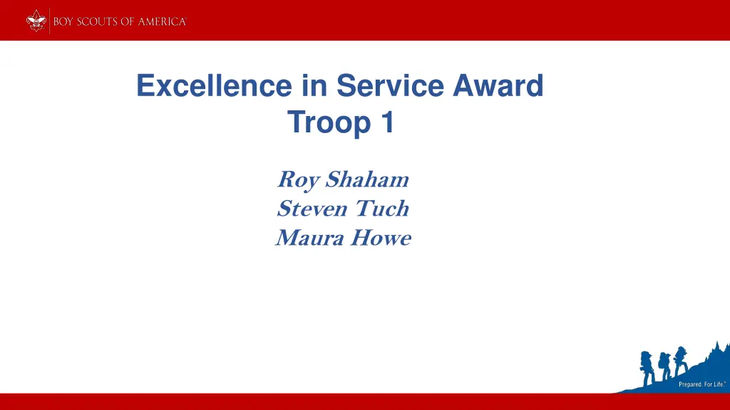 excellence in service award troop 1