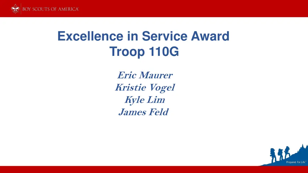excellence in service award troop 110g