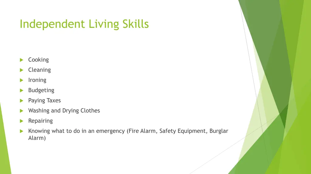 independent living skills 1