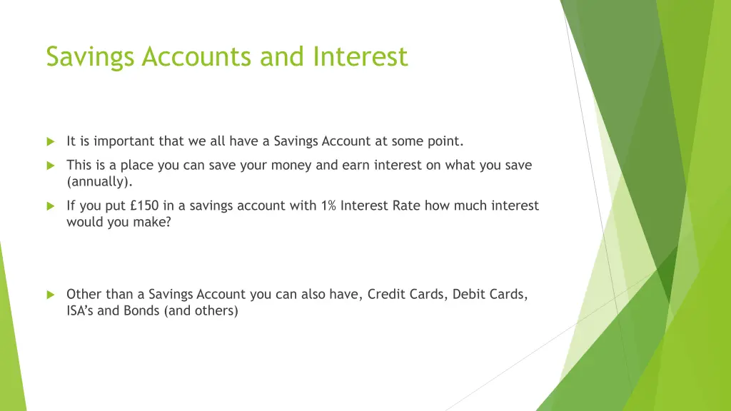 savings accounts and interest