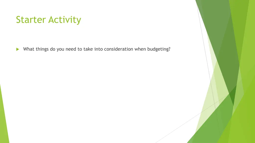 starter activity