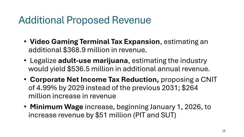 additional proposed revenue