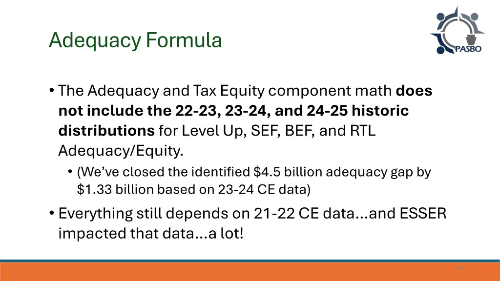 adequacy formula