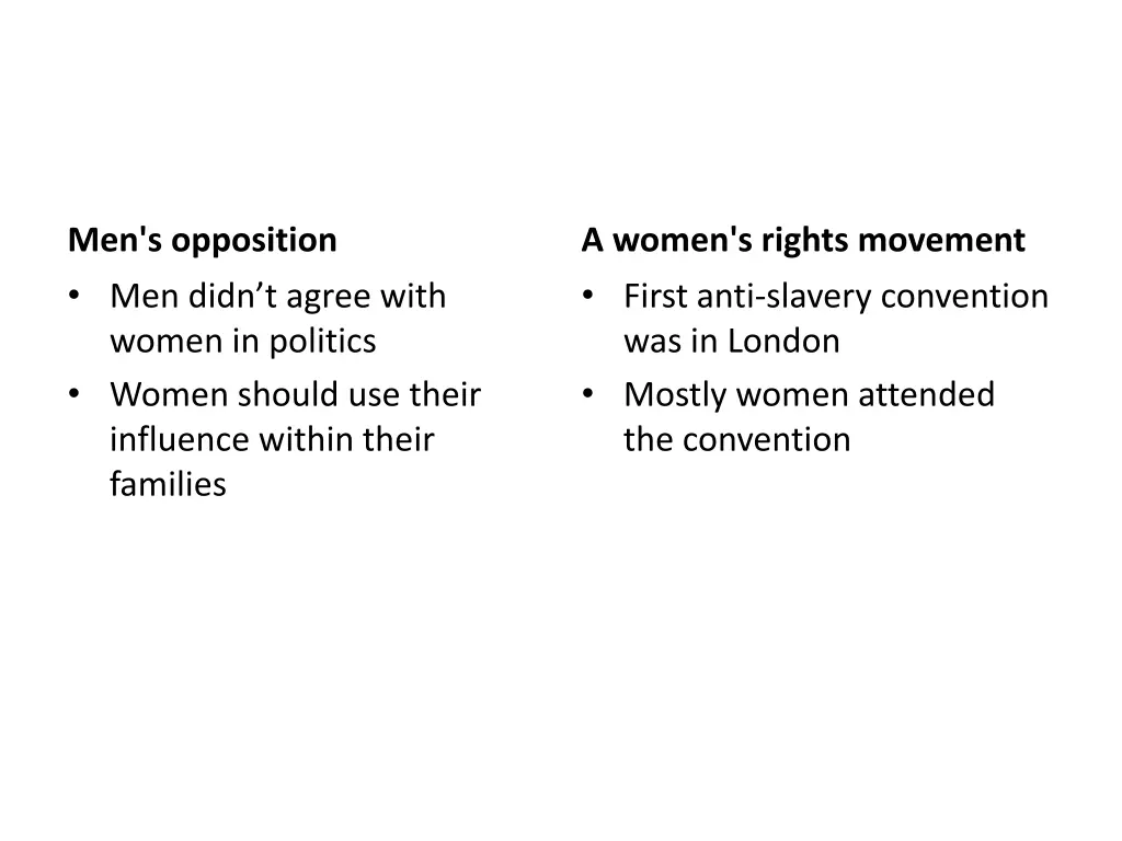 men s opposition men didn t agree with women