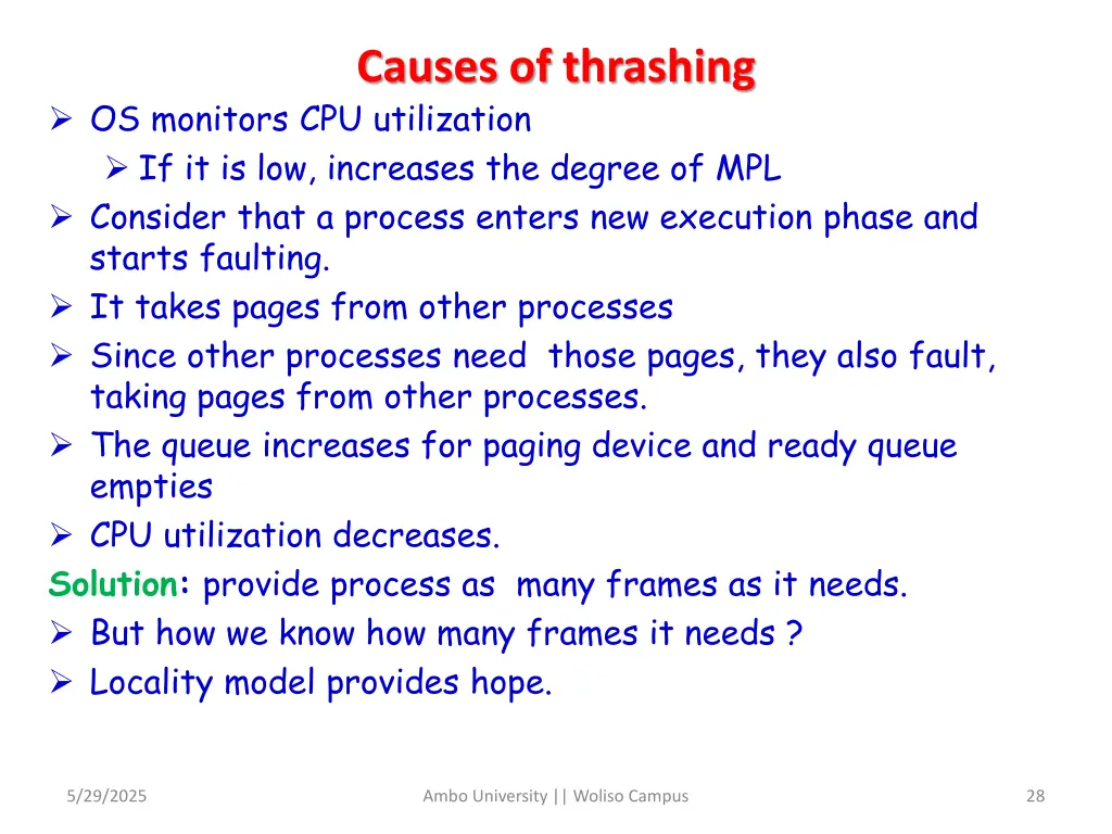 causes of thrashing