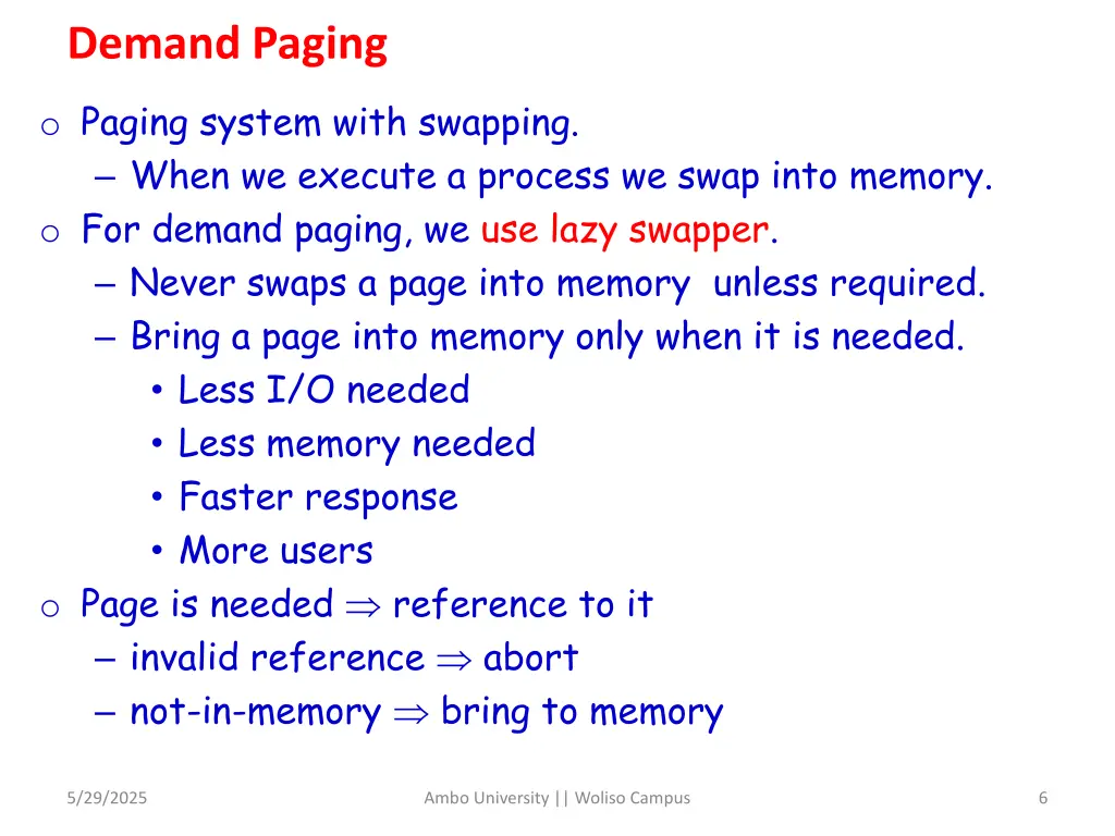 demand paging