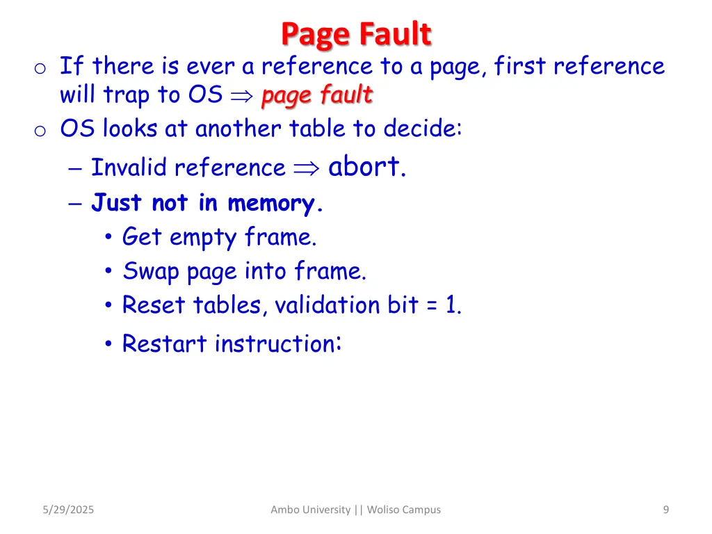 page fault