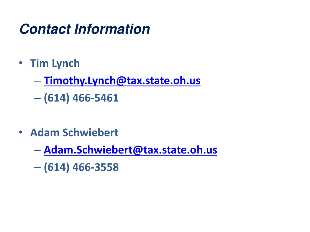 contact information