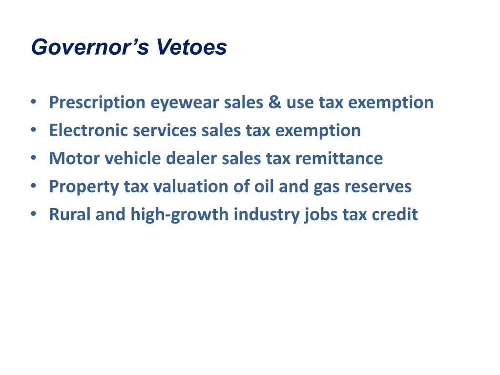 governor s vetoes
