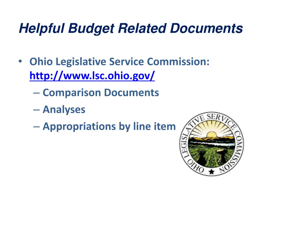 helpful budget related documents