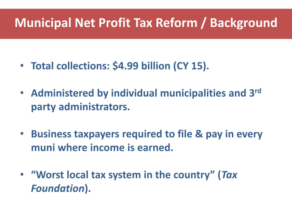 municipal net profit tax reform background 2
