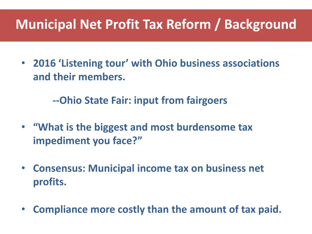 municipal net profit tax reform background