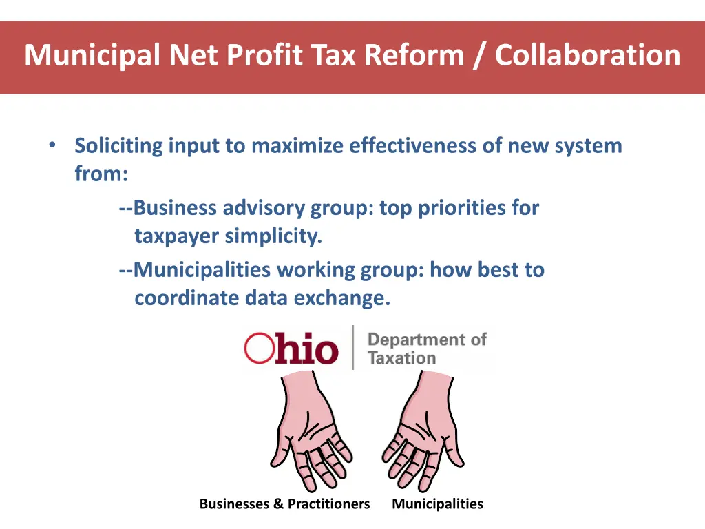 municipal net profit tax reform collaboration