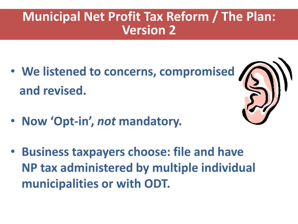 municipal net profit tax reform the plan version 2