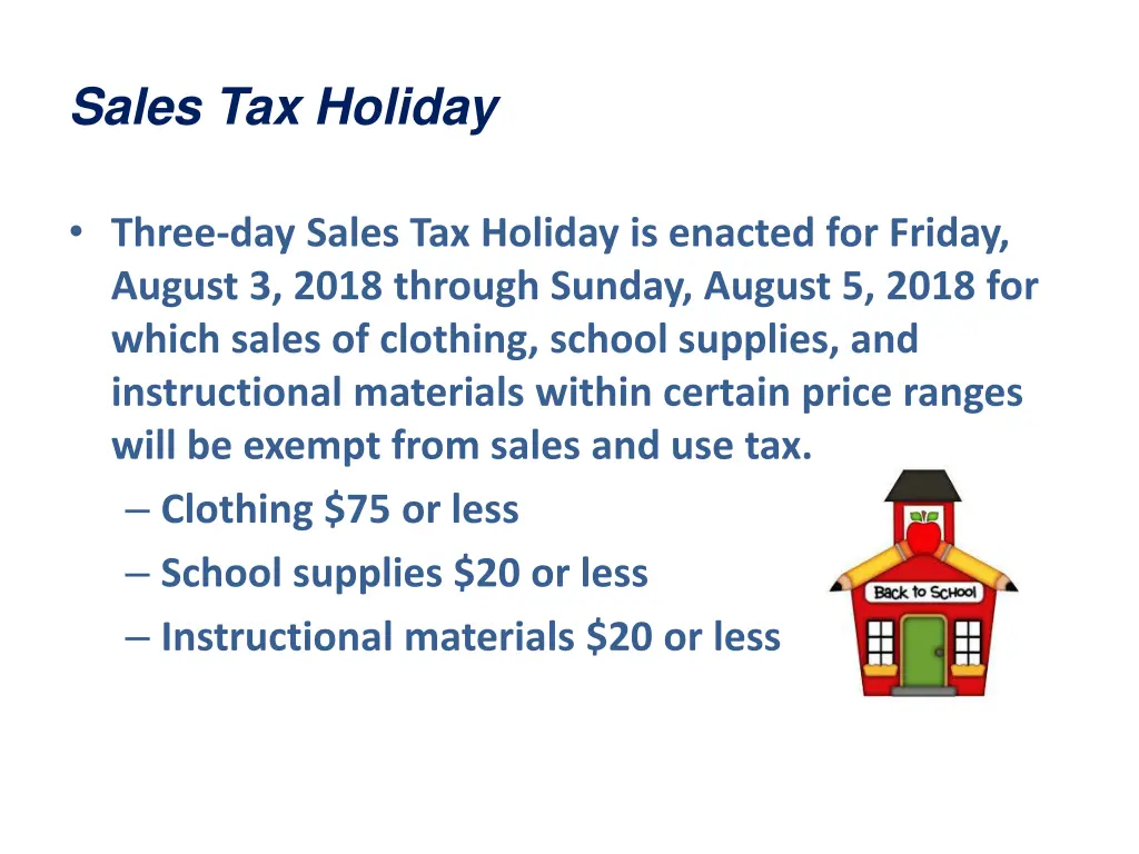 sales tax holiday