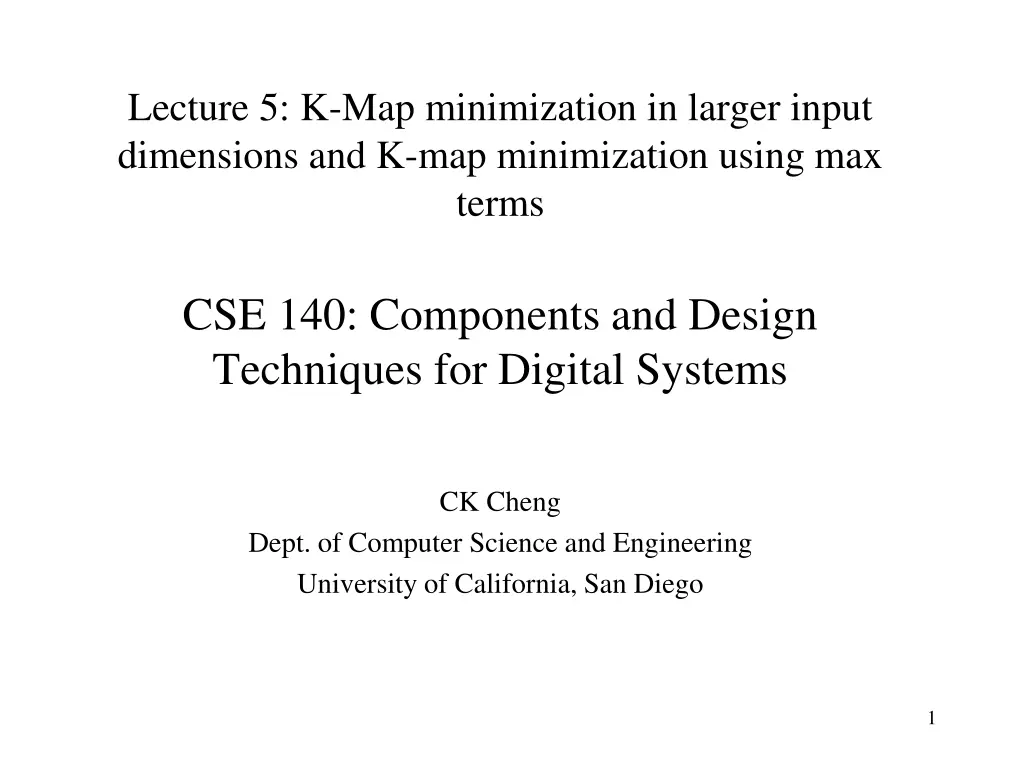 lecture 5 k map minimization in larger input
