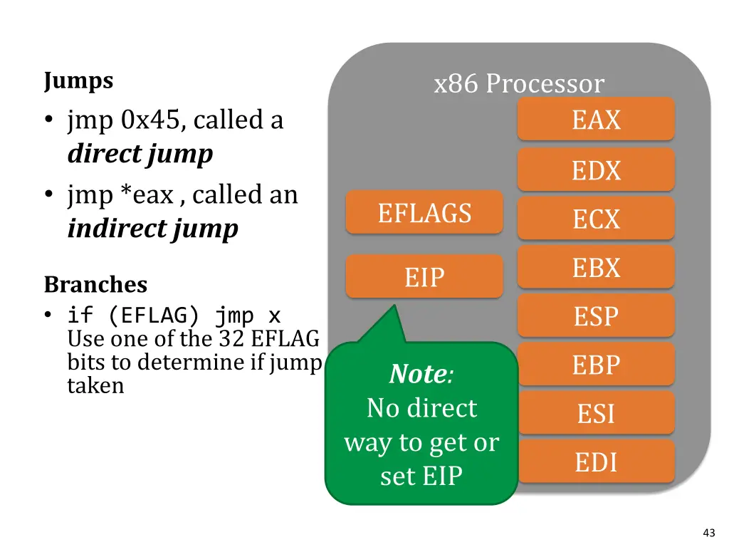 jumps jmp 0x45 called a direct jump
