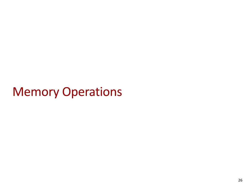 memory operations