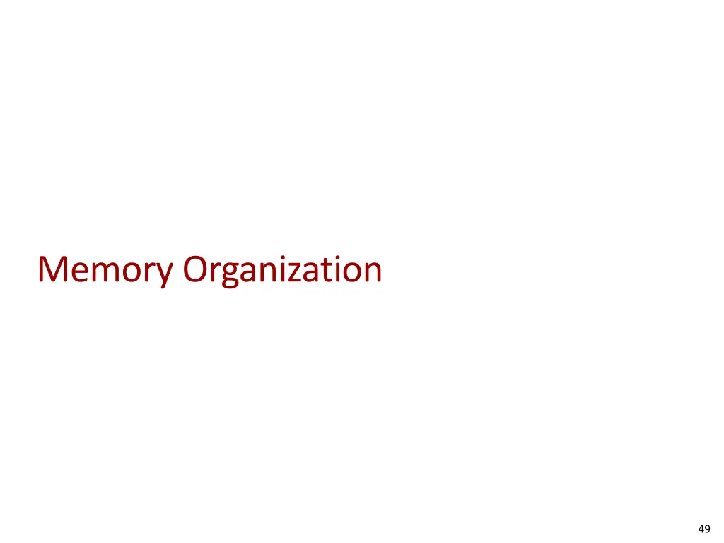 memory organization