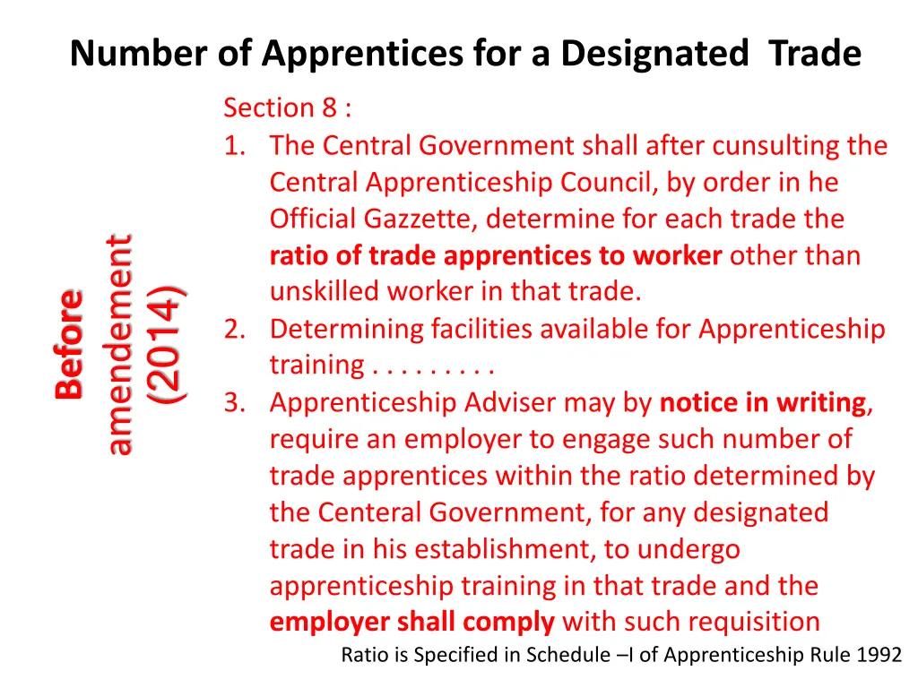 number of apprentices for a designated trade