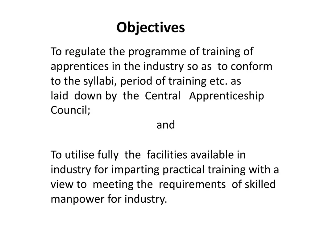 objectives