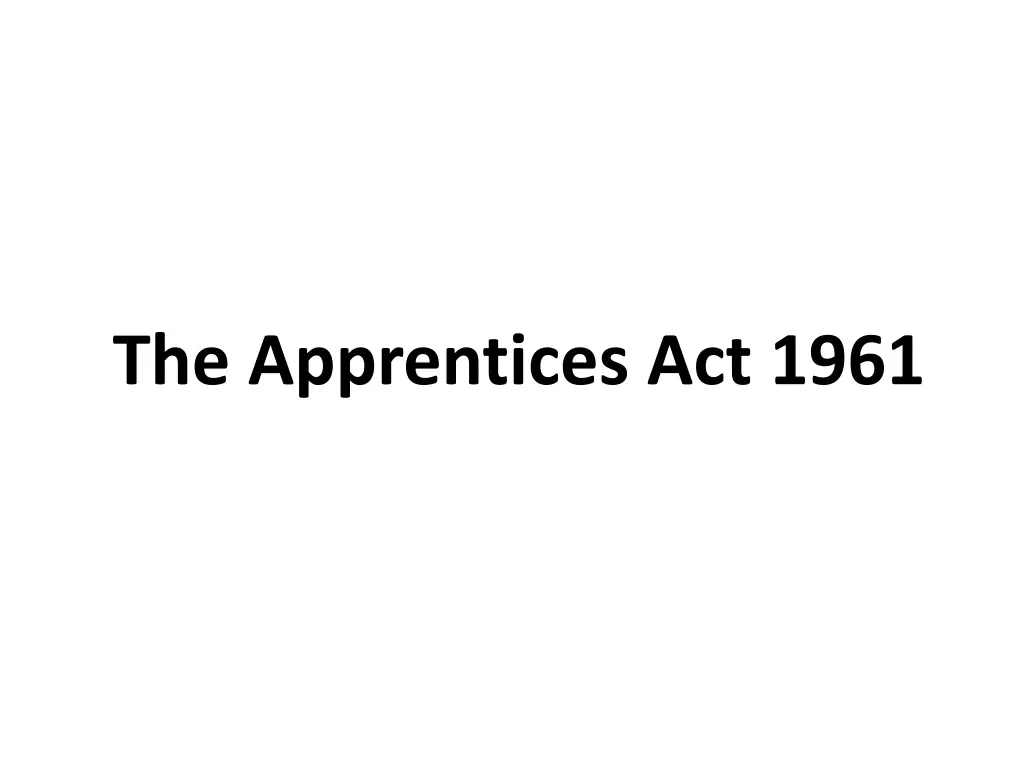 the apprentices act 1961