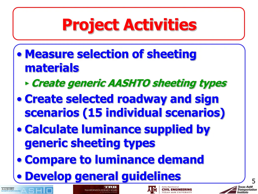 project activities