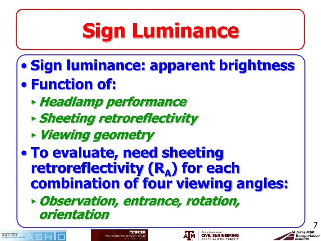sign luminance