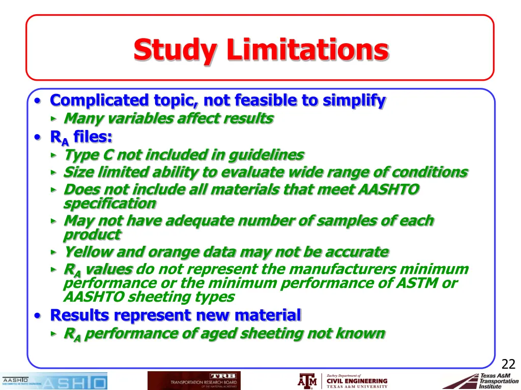 study limitations