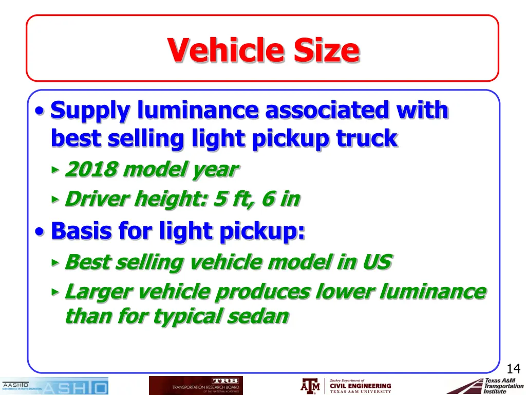 vehicle size