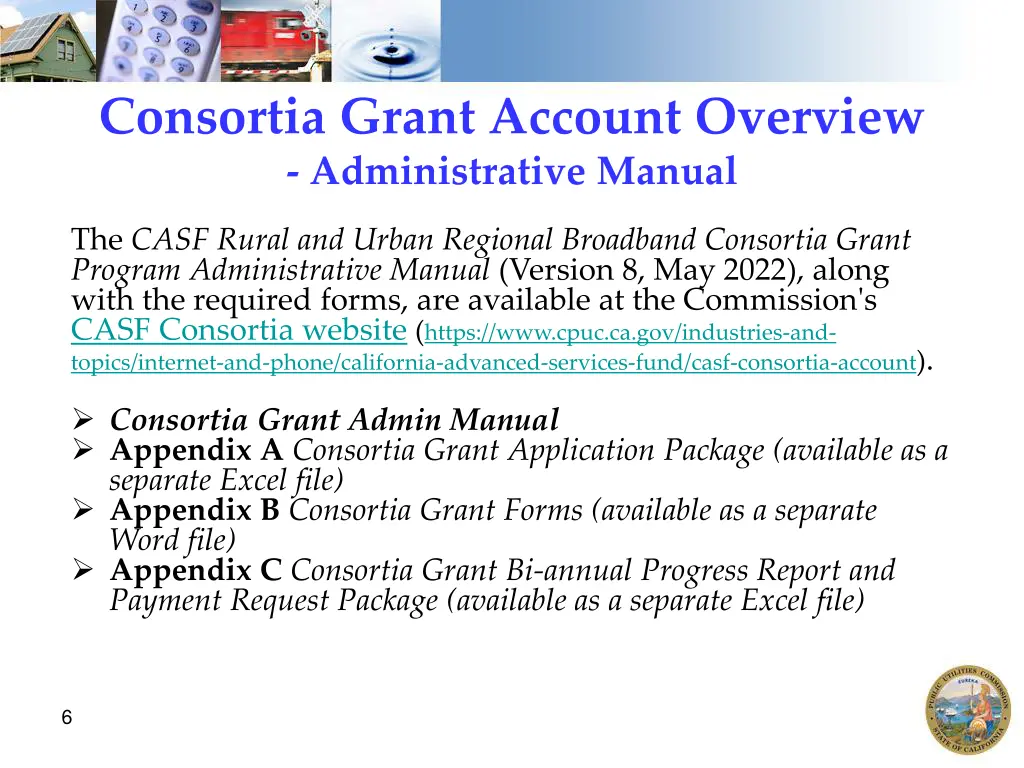 consortia grant account overview administrative