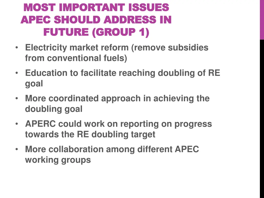 most important most important issues apec should