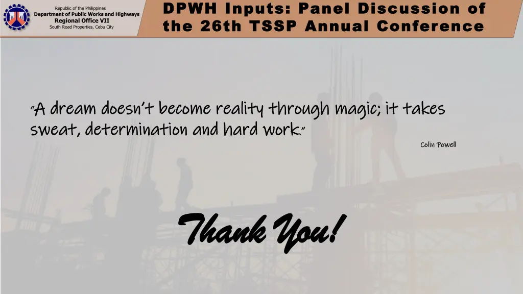 dpwh inputs panel discussion of dpwh inputs panel 5