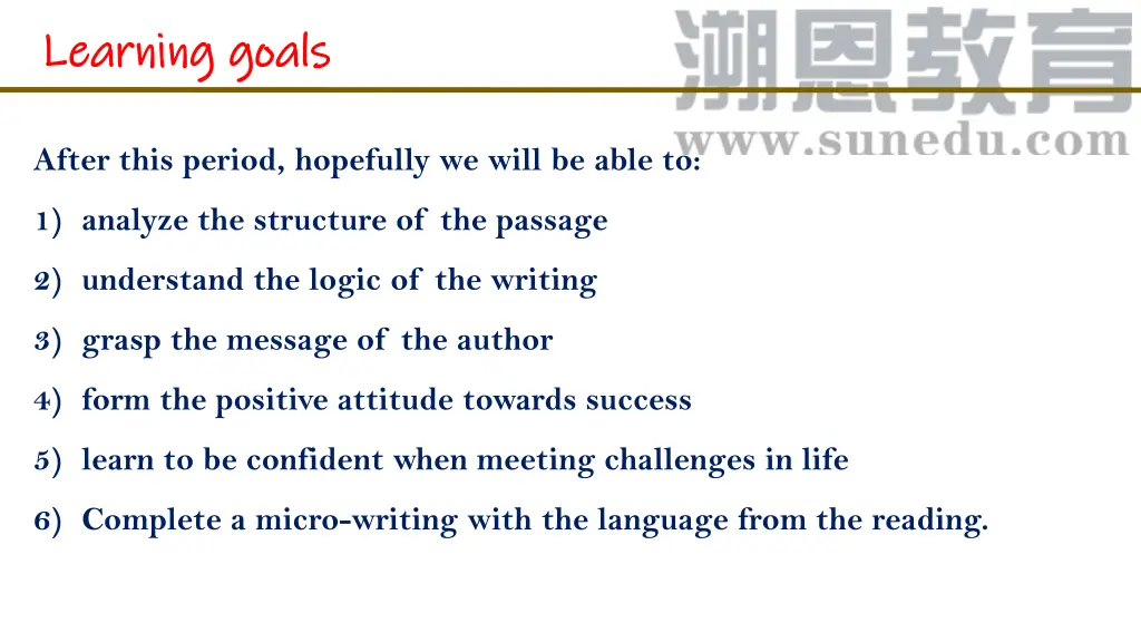 learning goals learning goals