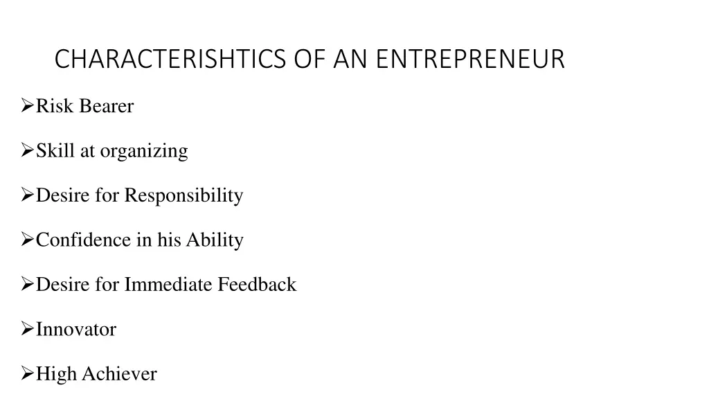 characterishtics of an entrepreneur