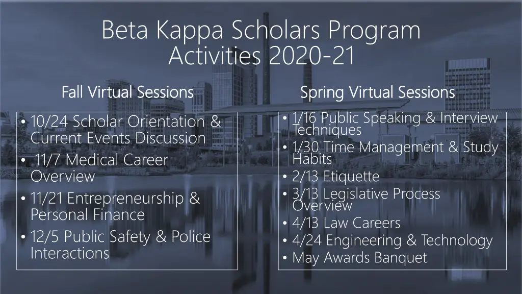 beta kappa scholars program activities 2020 21
